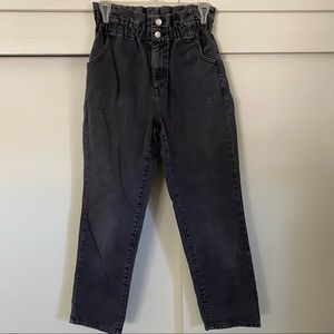 Black Paper Waist Pants